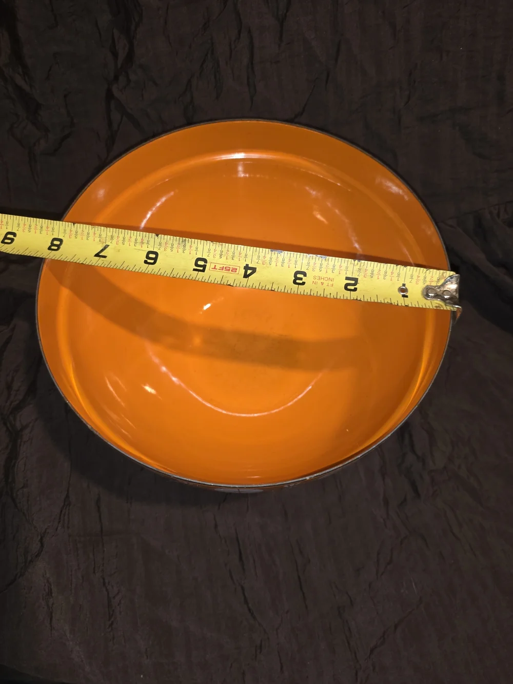 Orange Decorative Mixing Bowl with White Geometric Motif